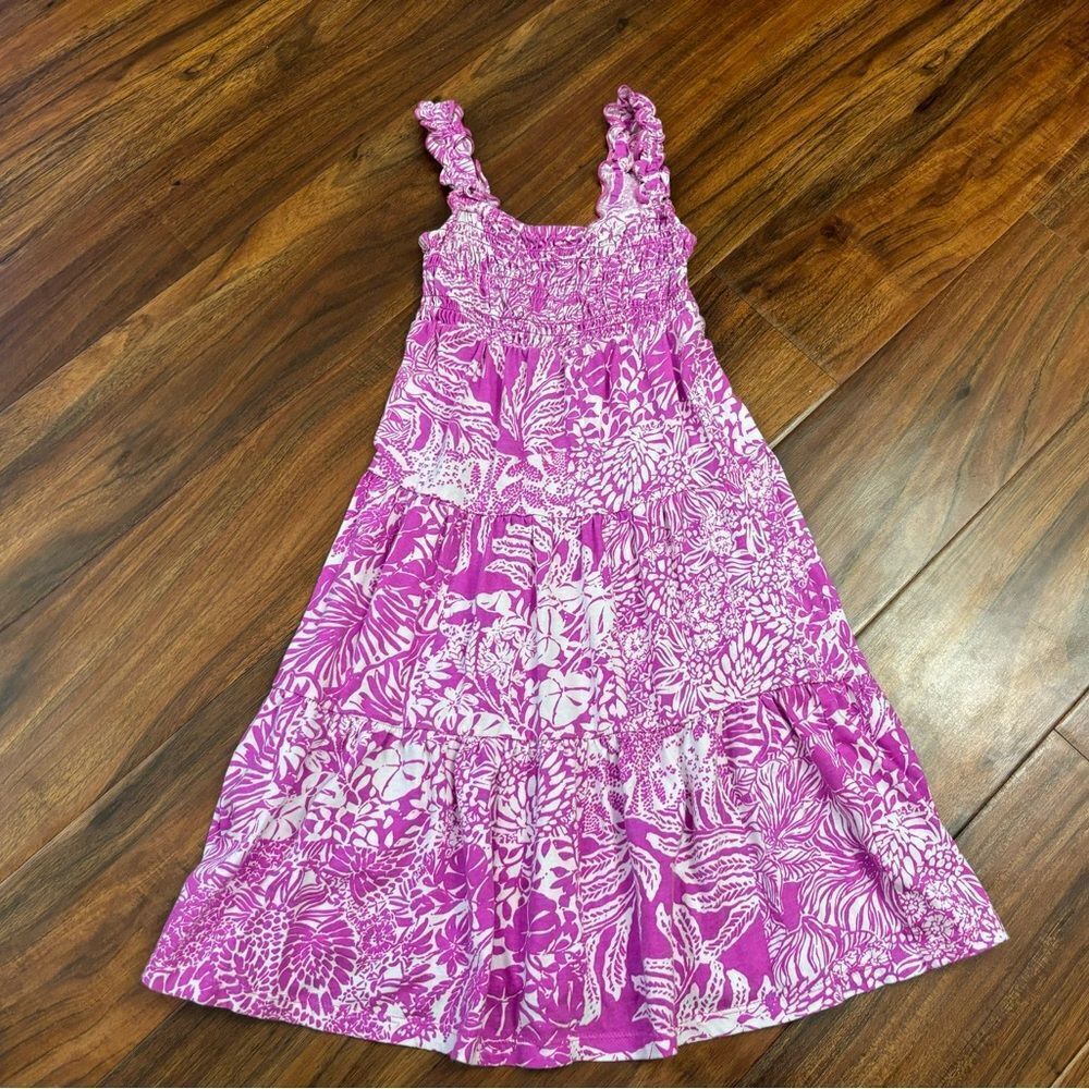 Lilly Pulitzer purple/white floral tropical maxi dress